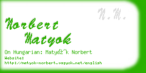 norbert matyok business card